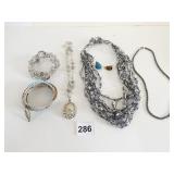 MEMORY WIRE BRACELETS MULTISTRAND BLACK & SILVER