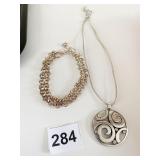 BRIGHTON ROUND OPEN WORK PENDANT NECKLACE ORIGAMI