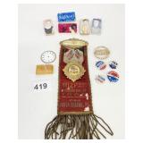 NIXON CAMPAIGN PIN BUTTONS RHINESTONE PIN HAND