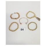 BRACELETS ROSE GOLD STRETCH BEADED CHAINS GOLD