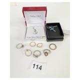 BOXED STERLING SILVER ANCHOR PENDANT NECKLACE