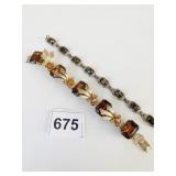 BRACELETS UNBRANDED GOLD TONE CUSHION CUT BROWN