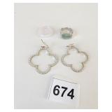 RINGS SIZE 7 POLISHED MOONSTONE SILVER TONE OPEN