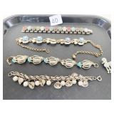 VINTAGE BRACELETS TWO WITH ONE STONE MISSING