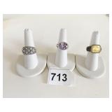 RINGS LIA SOPHIA GOLD TONE CREAM COLOR STONE SIZE