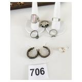 RINGS SILVER TONE LIA SOPHIA SIZE 10 INLAY