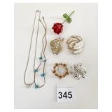 PINS BROOKS TRIFARI RED ROSE PIN ROSE GOLD ROSE