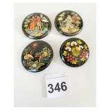 RUSSIAN FOLK ART HAND PAINTED LACQUERED PINS