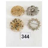 PINS BROOCHES TRIFARI MONET SILVER TONE CIRCLE OF