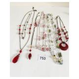 BEADED NECKLACES CIRCLE PENDANT NECKLACE