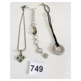 OPEN CIRCLE PENDANT NECKLACE CIRCLE LINK BRACELET