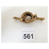 GOLD TONE BRAIDED WIRE LOOP PIN UNBRANDED 3.5"