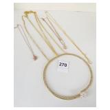 GOLD TONE RHINESTONE TWO PIECE HINGED OPEN