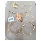 CUFF BRACELETS FEATHER PIN ACORN AND LEAF PIN