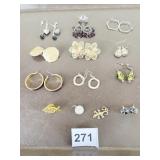 GROUP OF EARRINGS HOOPS DROP FLOWERS JESUS PIN