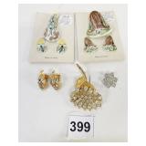 CERAMIC PIN AND EARRINGS CARDED MADE IN ITALY