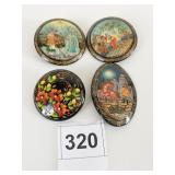 RUSSIAN FOLK ART HAND PAINTED LACQUERED PINS