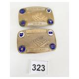 BELT BUCKLES GOLD TONE METAL TUSCARAWAS INDIANS