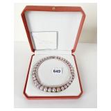 DOUBLE STRAND PINK PEARL NECKLACE BURNT ORANGE