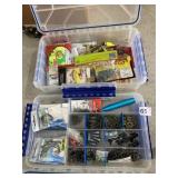 2 LOCKING CONTAINERS FOR FISHING SUPPLIES