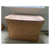 MOUNTAIN TRAILS HAND CRAFTED BASKET W/ LEATHER