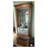 OAK GUN CABINET 77" H X 28" W X 10"D WITH KEY