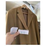 JOS A BANK OVER COAT TAN HAS SIGNS OF LIGHT