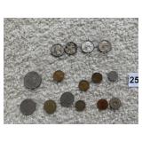 4 - 90% SILVER QUARTERS, LIBERTY HALF, 44, 34,