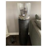 METAL BASE WITH GLASS TOP AND POLISH STONE