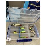 FLAMBEAU LOCKING STORAGE BOX W/ 11 BAIT FISH