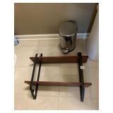 WASTE CAN AND WALL SHELF