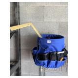BUCKET WITH TOOL HOLDER AND WOOD WORKING CHISELS