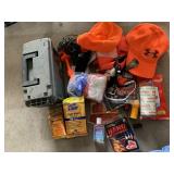 HAND WARMERS AND UNDER ARMOR HAT WITH PLASTIC