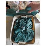 3 FURNITURE COVERS AND CONTAINER W/ LID