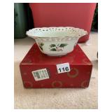 HOME FOR THE HOLIDAYS PIERCED TREAT BOWL, ETC.