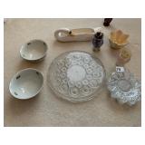 MOON & STAR CAKE PLATE, GOOSE CRACKER HOLDER,