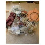 NEEDLEPOINT RINGS, BEADS, FABRIC, ETC.