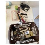 SCISSORS, BASKET ETC.