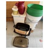 SLOW COOKER, WASTE CAN BUCKETS