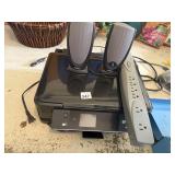 EPSON XP-410 PRINTER, SPEAKERS AND PLUG BAR