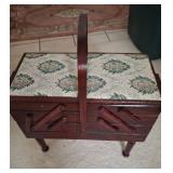 VINTAGE FOLD OUT SEWING CABINET