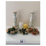 SANDREA CANDLE HOLDERS, CANDLES, ETC.