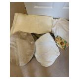 BLANKET, TOILET LID COVER AND GARMENT BAGS