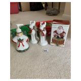 FITZ & FLOYD SANTA, REINDEER CANDLE HOLDER, ETC.