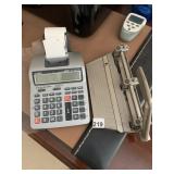 3-HOLE PUNCH AND BATTERY-OPERATED CALCULATOR