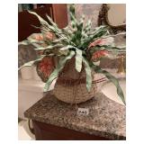 BASKET W/ ARTIFICIAL FLOWER
