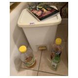 WASTEBASKET, BOOK AND CLEANING SUPPLIES