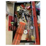 DRAWER CONTENTS, SCREW DRIVES, PLIERS, BUCK