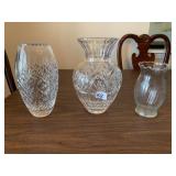 GLASS VASES HEAVY, UNMARKED