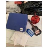 BUTTON COLLECTION AND RED HEART VASE, ETC.